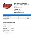 thumbnail image 2 of Right Outer Tail Light Assembly - Compatible with 2018 - 2023 Kia Rio Sedan 2019 2020 2021 2022, 2 of 2