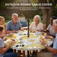 thumbnail image 3 of Round Outdoor Tablecloth with Umbrella Hole and Zipper, White Daisy Farmhouse Tablecloth with Elastic Waterproof, Garden Floral Bees Yellow Wooden Patio Table Covers for 45" - 54" Picnic Pool Tables, 3 of 9