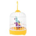 thumbnail image 1 of FELTECHELECTR Jaula de loro de imitación, juguete con iluminación eléctrica, control de voz inductivo, juguete educativo para niños, sin batería (amarilla), 1 of 6