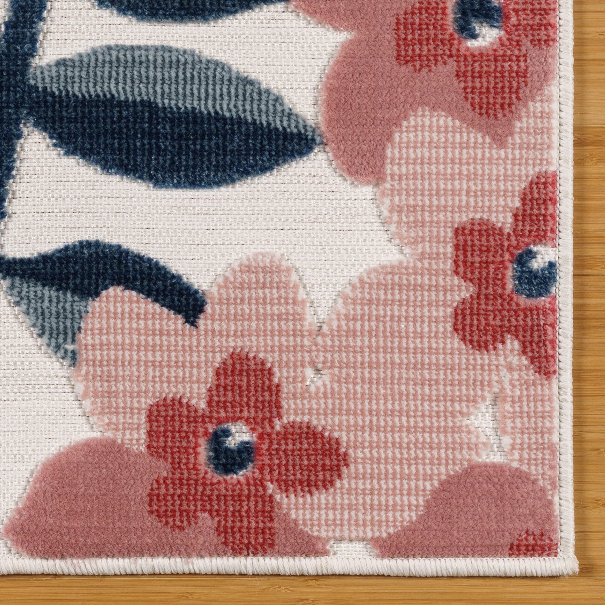 Gertmenian Tara Nelly Coastal Floral Blue Outdoor Area Rug, 8x10