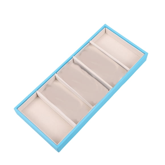 Inteprter Caja de gafas de 5 rejillas, escaparate de colección de gafas con estilo, muy adecuado para relojes personales en casa Almacenamiento y organización del hogar Azul claro