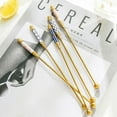 thumbnail image 4 of JANDEL Gold-Plated Stainless Steel Coffee Beverage Stirrers Stir Cocktail Drink Swizzle Stick with Ceramic Decoration, Style F, 4 of 12