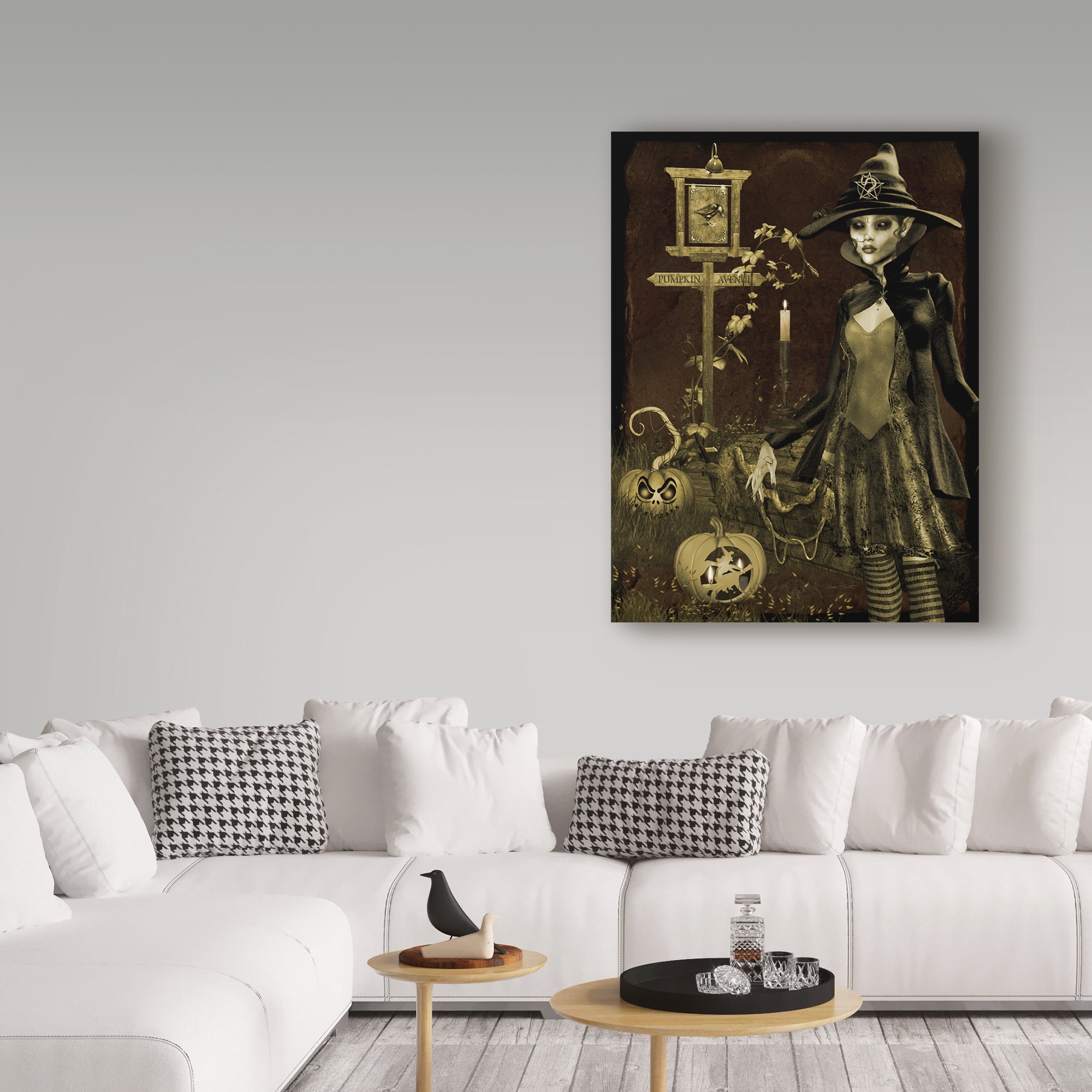 Trademark Fine Art 'Halloween Graveyard 3' Canvas Art by Jean Plout