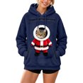 thumbnail image 3 of JAJAHO Unisex Christmas Santa Cat Hoodie Pet Holder Kitten Puppy Carriers Pullover Fuzzy Sweatshirt With Zipper Pouch, 3 of 6