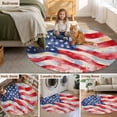 thumbnail image 5 of American Flag Round Area Rug 7 FT,Non Slip Living Room Area Carpet,Abstract Oil Painting Farmhouse USA Flag Washable Soft Circular Rug Non-Shedding Floor Carpet for Bedside Office Play Room Classroom, 5 of 9