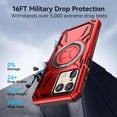 thumbnail image 3 of for Motorola Edge 50 Ultra/Moto X50 Ultra  Case with 360° Ring Kickstand, Dual Layer Military Grade Heavy Duty Shockproof Protection Phone Case Cover for Motorola Edge 50 Ultra. SHJ-Red, 3 of 12