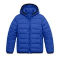thumbnail image 2 of Amidoa Boys Winter Coat Fleece Lined Warm Hooded Puffer Jacket Zipper Lightweight Kids Waterproof Outerwear Navy Size 9-10Years, 2 of 4