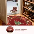 thumbnail image 5 of Moynesa 4' Christmas Round Rug, Washable Scalloped Christmas Area Rugs for Living Room, Soft Non Slip Xmas Tree Floral Circle Carpet Holiday Accent Rug for Bedroom Nursery, Red, 5 of 10
