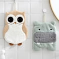thumbnail image 4 of Naierhg Super Absorbent Hand Towel Children's Cartoon Animals Dishcloth Quick Drying Microfiber Towel Koala Elephant Hippo Fox Owl Style Kitchen Dishes Cloth Grey Green, 4 of 8