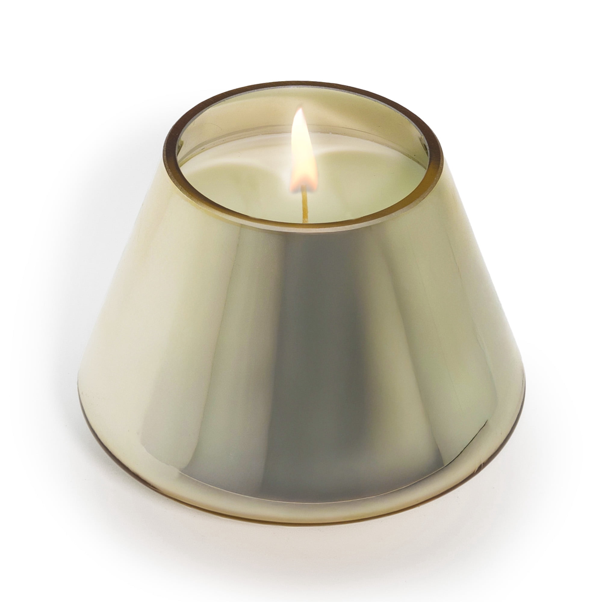 Better Homes & Gardens 1-Wick Metallic Glass Christmas Tree Candle, Cinnamon Buttercream, 8 oz