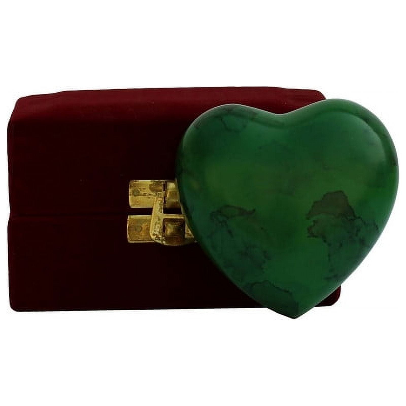 SHREYAS Heart Shaped GREEN DZ Solid Material Cremation Urns Keepsake Vase for Human & Pet Ashes