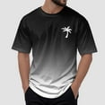 thumbnail image 2 of Lycaql Short Sleeve Shirts for Men Gradient Print Vacation Top T Shirt Men's Casual Crew Neck Male Summer Beach Gradient Print T Shirt Blouse Short Sleeve O Neck Tops T Shirt(Black,XL), 2 of 6
