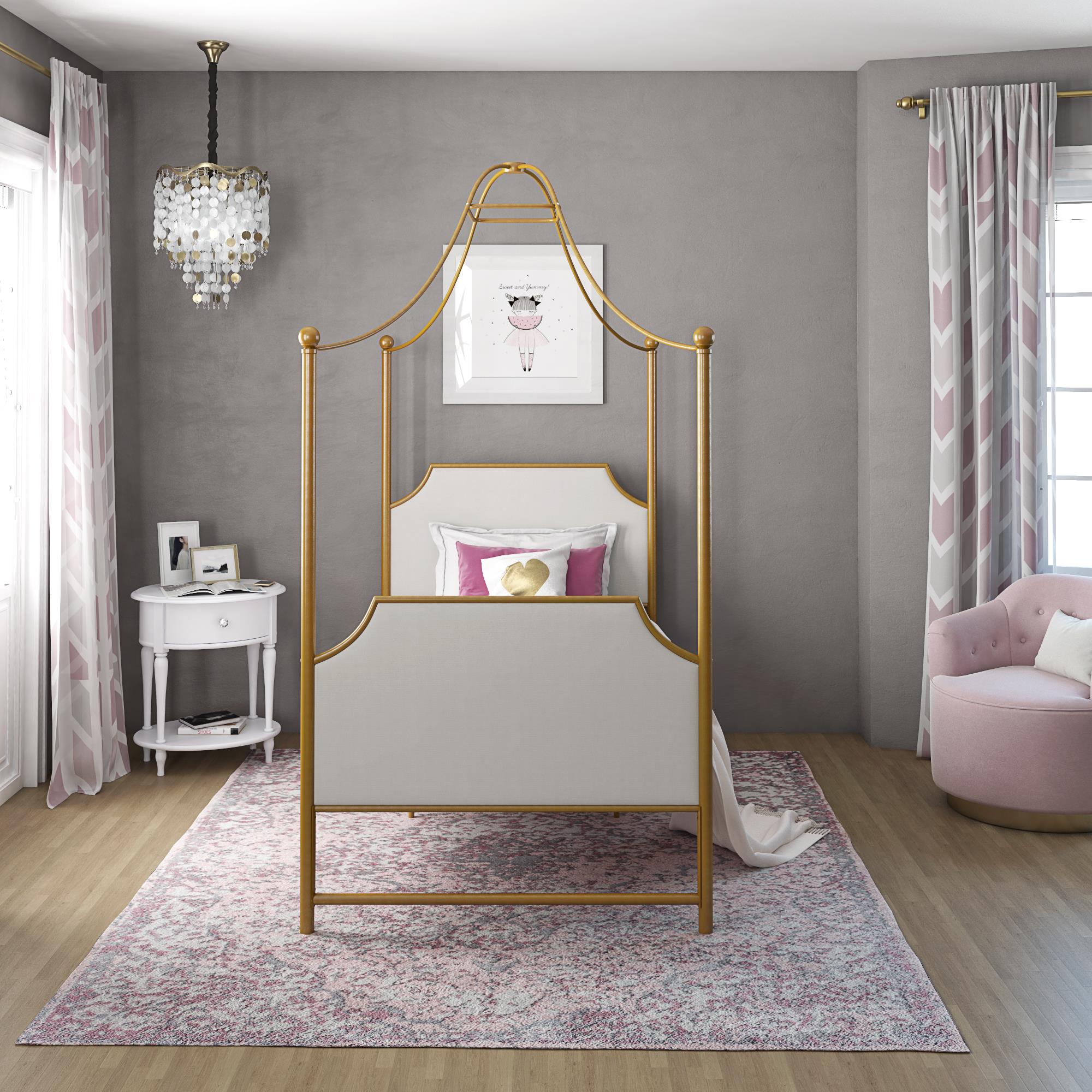 Little Seeds Monarch Hill Clementine Canopy Bed, Twin Size Frame, Gold - image 5 of 14