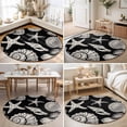 thumbnail image 4 of Small Round Rug 3Ft, Black Starfish Coastal Non-Slip Washable Circle Rugs Carpet, Shell Coral Summer Beach Nautical Ocean Indoor Outdoor Rug Floor Mats Throw Runner for Bedroom Living Room Bathroom, 4 of 8