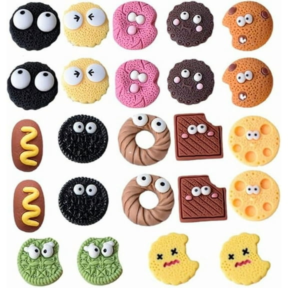 Cookies Biscuits Shoe Charms for Clog Shoes Decoration, Sweet Food Charms Accessories for Adults Kids