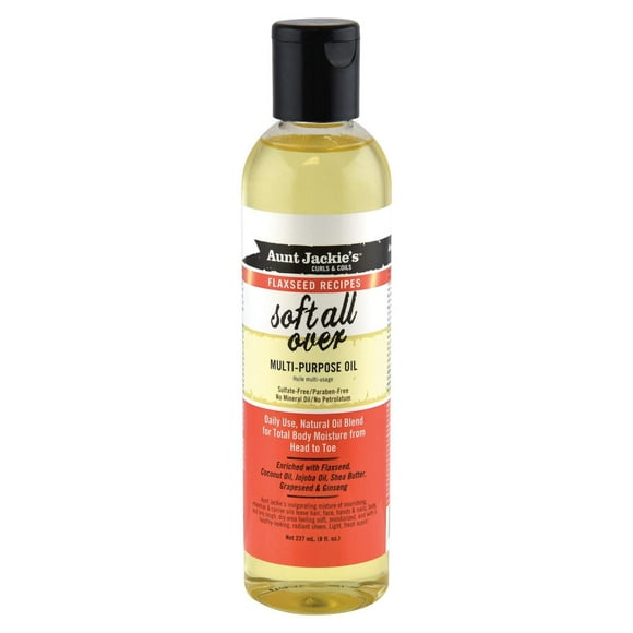 Aceite Multiuso Aunt Jackie's Flaxseed Recipes, Transparente, Enriquecido con Linaza, Aguacate, Coco