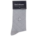 thumbnail image 2 of Jacob Alexander Pair of Men's English Alphabet Letter Initials Dress Socks - Light Grey, 2 of 2