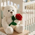 thumbnail image 5 of Guvpev Adorable Teddy Bear Plush with Rose, 9" Soft and Cuddly Stuffed Animal for Girlfriend, Wife, Friends, Mom, Mother's Day & Graduation Gifts, White, 5 of 12