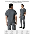 thumbnail image 6 of Members Only Men's Brighton V-Neck 3-Pocket Scrub Top With Double Chest Pocket - Graphite - L, 6 of 7