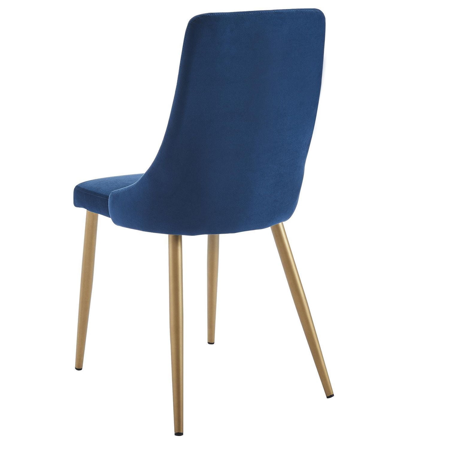 Ensemble de deux chaises d'appoint de mi-siècle en velours et métal – bleues