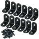 thumbnail image 1 of Corner Brace 25 X 25mm Stainless Steel Black Brace Corner Steel Joint Right Angle Bracket Fastener With Screws - 12 Pcs, 1 of 2