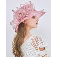 thumbnail image 4 of Organza Fascinator Hat - Women's Wide Brim Church Bridal Tea Party Wedding Hat, 4 of 7