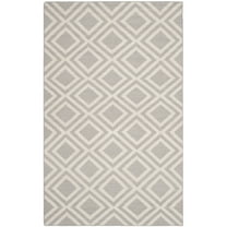 SAFAVIEH Dhurries Winifred Geometric Area Rug, Grey/Ivory, 5' x 8'