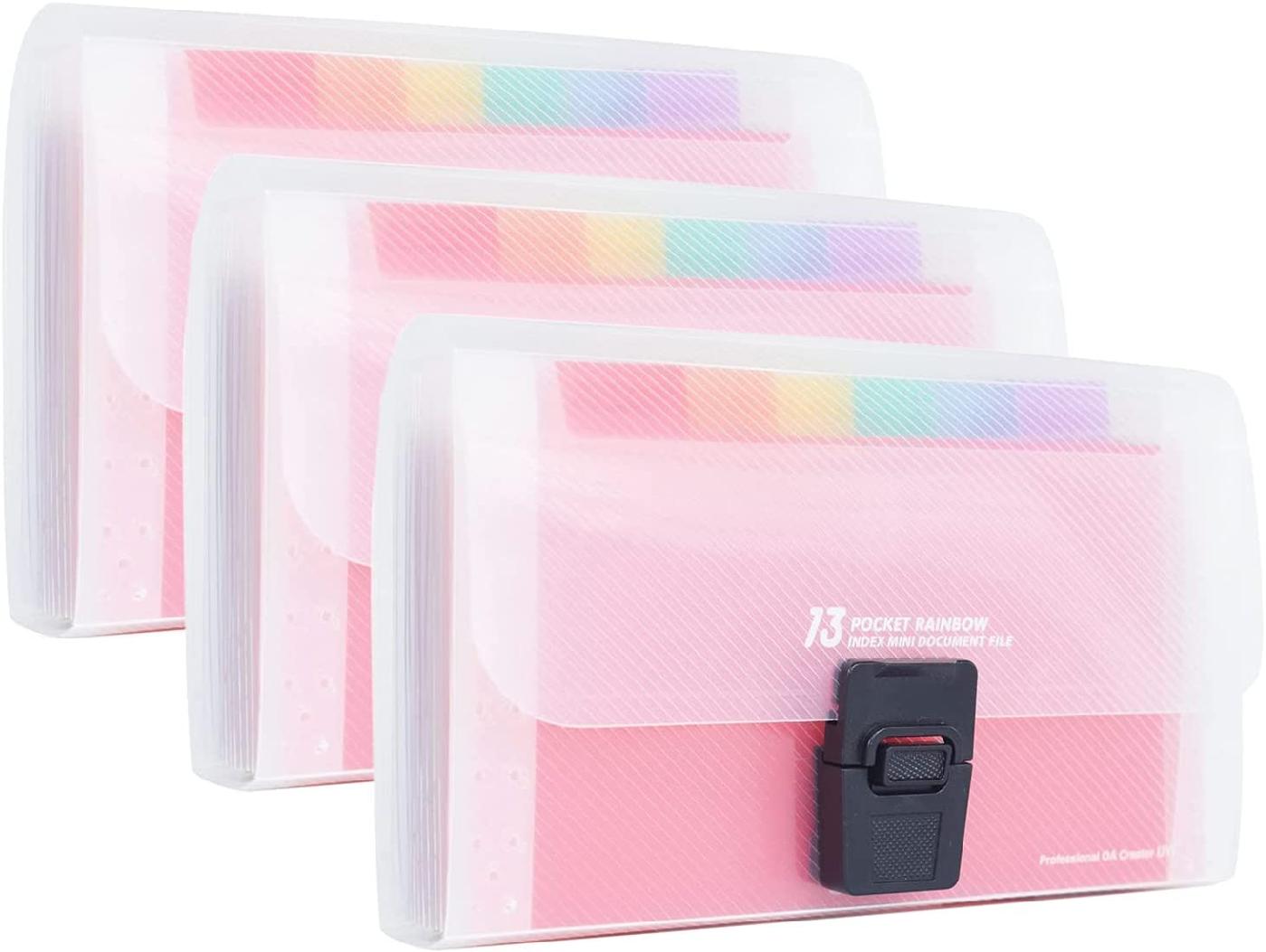 Expanding Accordion File Organizer Rainbow MultiLayer A6 Mini File