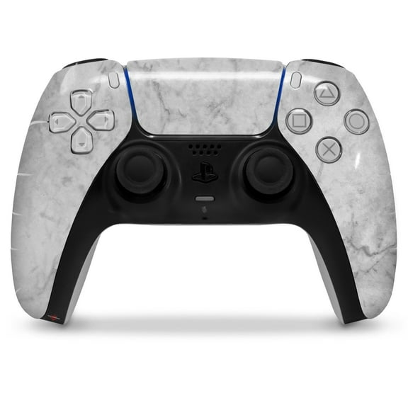 WraptorSkinz Skin Wrap compatible with the Sony PS5 DualSense Controller Marble Granite 09 White Gray (CONTROLLER NOT INCLUDED)