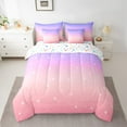 thumbnail image 2 of Castle Fairy Starry Sky Twin Bedding Sets 7-Piece for Boys Girls,Dreamy Princess Bedding Comforter Set Microfiber,Gradient Pink Purple Breathable Sheet Sets,Luxury Bedroom Decor,Reversible, 2 of 8