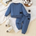 thumbnail image 2 of KPOPLK Baby Boy Fall Clothes Set Long Sleeve Solid Color Sweatshirt Pants Toddler Infant Outfits 9 12 18 24 Months 2T 3T,Size 9-12 Months, 2 of 9