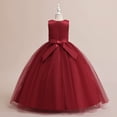 thumbnail image 2 of Little Big Girls Flower Dress Sleeveless Bowknot Wedding Pageant Dance Gown for 4-14Y, 2 of 7
