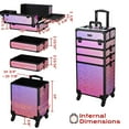 thumbnail image 5 of Byootique Makeup Train Case Kit with Cube Case Cosmetic Organizer Mermaid Pink, 5 of 9