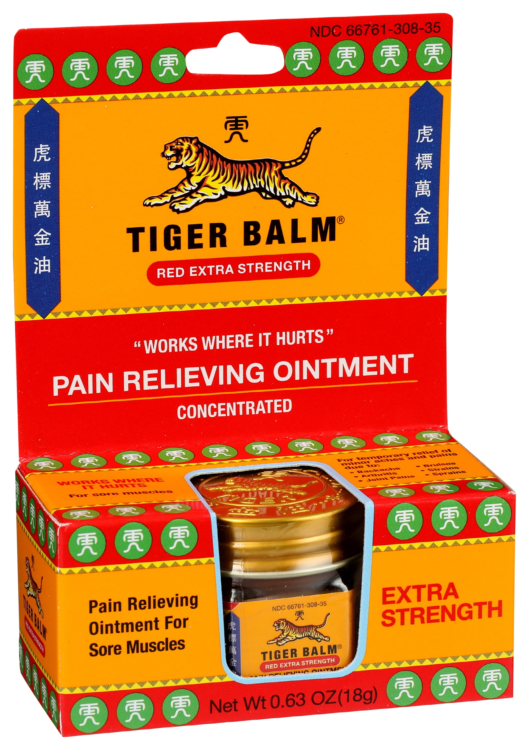 Pack of 6, Tiger Balm Extra Strength Ointment for Arthritis & Joint Pain, 0.63 oz