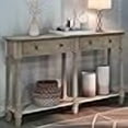 thumbnail image 3 of Merax Table Console Rétro Table de Sofa pour Entrée avec Tiroirs et Tablette Table de Salon (Gris Lavé), 3 of 4