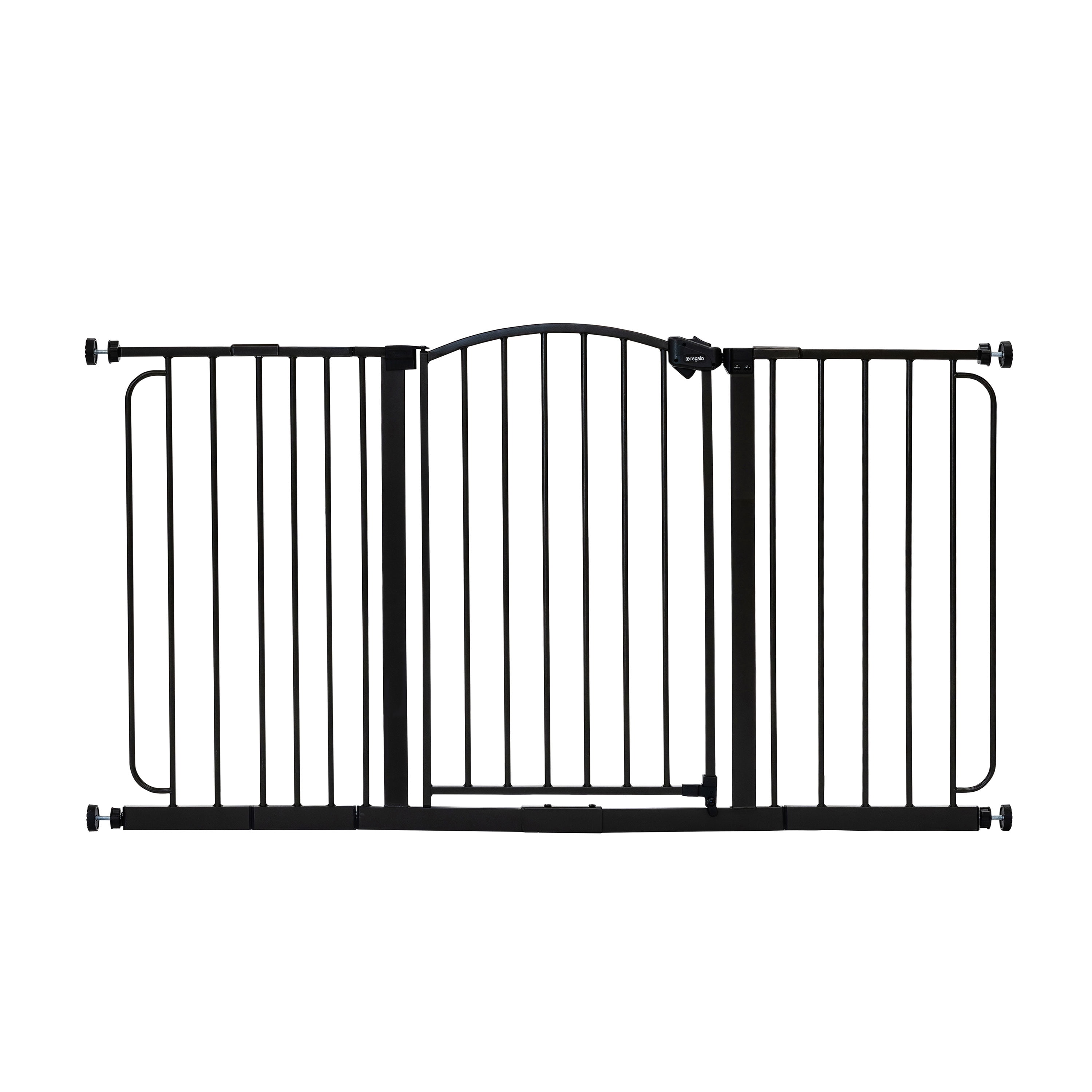 Regalo Extra Wide 58” Arched Décor Baby Safety Gate with Extensions, Pressure-Mounted for Doorways & Bottom of Stairs, Dark Bronze