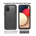 thumbnail image 3 of Sturdy Clear Case for Samsung Galaxy A02S 5G / Galaxy A03S 5G, Tekcoo Full Body Heavy Duty Protection Tempered Glass Screen Protector Shockproof Rugged Case Cover -Black, 3 of 11