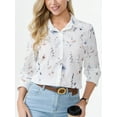 thumbnail image 3 of Aiyino Women's Button Down Shirts Floral Hawaiian Shirt Beach Holiday Blouse Casual Spring Smummer Tops,XL, 3 of 11