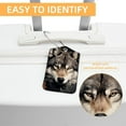 thumbnail image 3 of Wolf Square PU Leather Luggage Tags, 2 Pack, with Privacy Cover and Stainless Steel Ring - Suitable for Travel, Backpack, Handbag - Bag Tags, Handbag Tags, 3 of 7