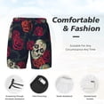 thumbnail image 3 of Wukai Roses Skulls Men's Quick Dry Swim Trunks,Board Shorts with Liner  Beach Swimwear-X-Large, 3 of 6