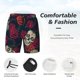 thumbnail image 3 of Fotbe Roses Skulls Traje de Baño para Hombre – Shorts de Natación de Secado Rápido con Forro y Bolsillos-Medium, 3 of 6