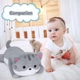 thumbnail image 3 of Almohada de felpa con forma de gato Leokawin, 46 cm, gris, pesa 0,9 kg, 3 of 5