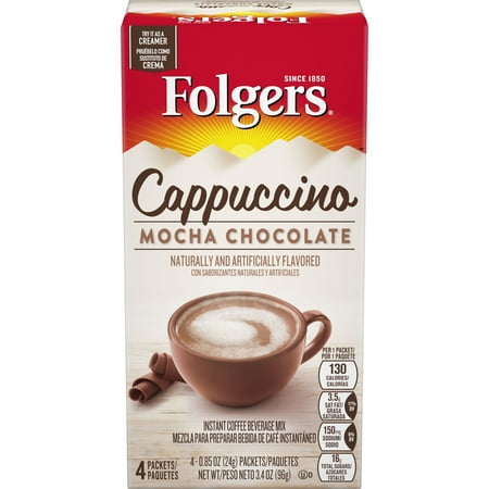 Folgers Mocha Chocolate Flavored Cappuccino Packets, 4 Count