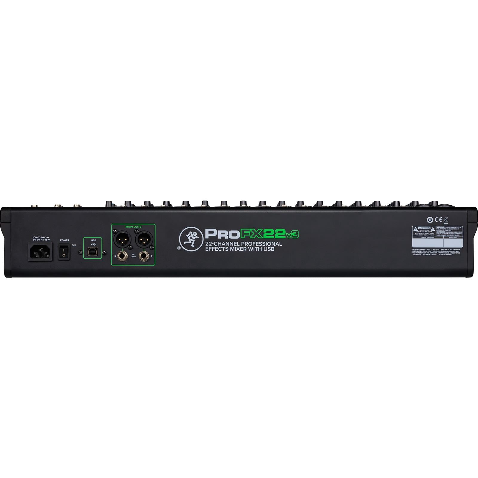 Mackie ProFX22v3 22 Channel 4-bus Professional Effects Mixer with Gator Cases Gear Bag Package
