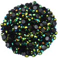 thumbnail image 1 of 1440 piezas SS20 0.197 in diamantes de imitación planos para uñas, manualidades, purpurina, gemas redondas, cristales AB, bricolaje, ropa, zapatos (fondo negro, verde oscuro AB), 1 of 5