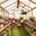 thumbnail image 6 of PABIMIA 6 ft. x 10 ft. Wood Greenhouse, Outdoor Walk-in Greenhouse Kit with Polycarbonate Panels and Adjustable Roof Vent, 6 of 8