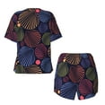 thumbnail image 5 of Picia Colorful Shells Pajamas Sets for Women Soft Short-Sleeved Pjs with Lounge Shorts Two Piece Sleepwear-X-Large, 5 of 9