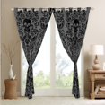 thumbnail image 3 of Damask Gothic Curtains Antique Victorian 30%-50% Blackout Curtains 2 Panels 52"Wx84"L,Grey Black Sugar Skull Curtains Drapes Vintage Flowers Goth Curtains, 3 of 6