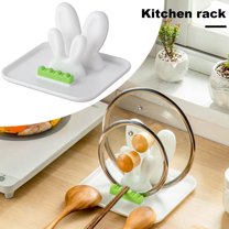 Kitchen Desktop Pot Lid Holder Countertop Spatula Storage Rack Stable Heat-Resistant Pot Lid Rest Organizer Kitchen Tool