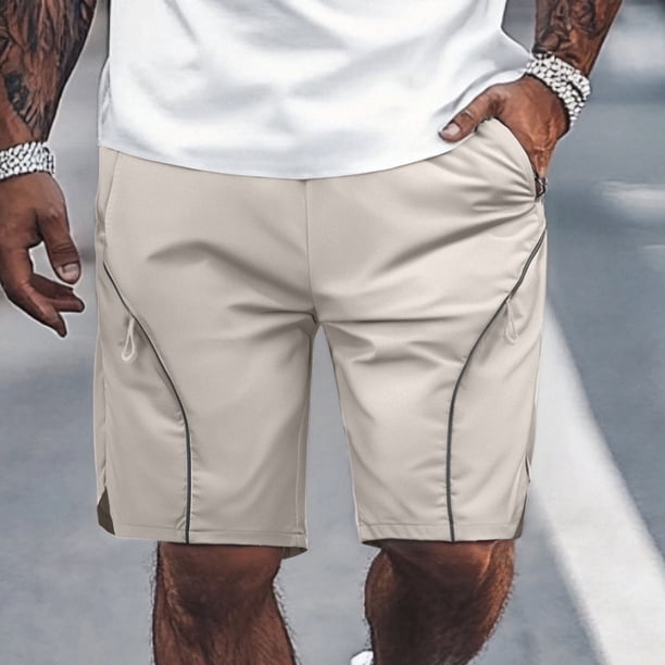 WILLBEST Pantalones Cortos Casuales para Hombre, Cómodos, Holgados, de Pierna Recta, de Longitud Media, para El Hogar, La Playa, Al Aire Libre, Ropa de Verano con Múltiples Bolsillos